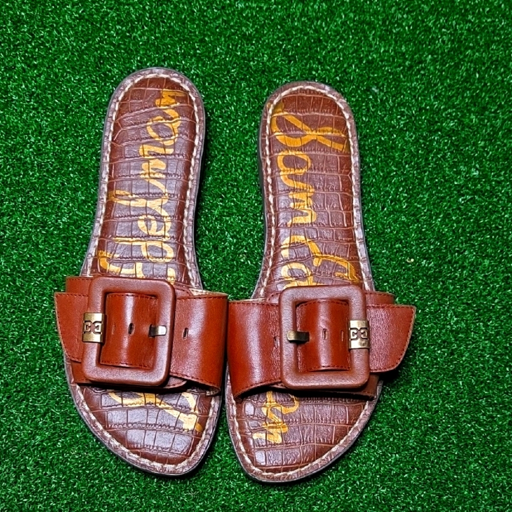 Sam Edelman Women's Brown Flat/Slide Sandals
